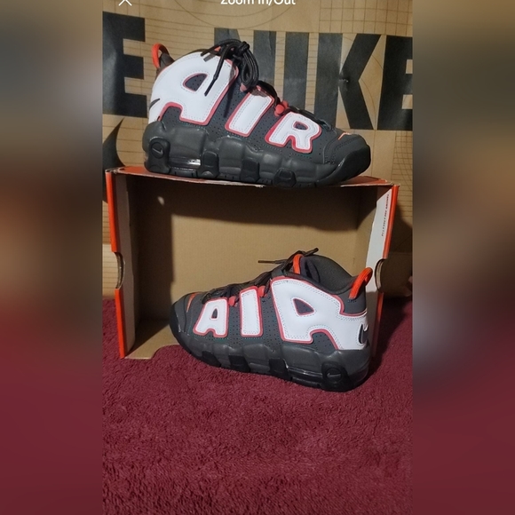 [Y-4]=(W-5.5) Nike Air More Uptempo GS  'Medium Ash SirenRed White' - Picture 2 of 9